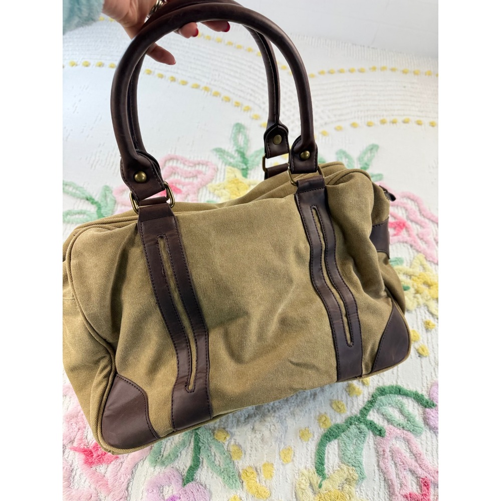 Genuine PX Los Angeles Khaki Canvas Duffle Bag Weekender PX4655BG NEW - Picture 2 of 10